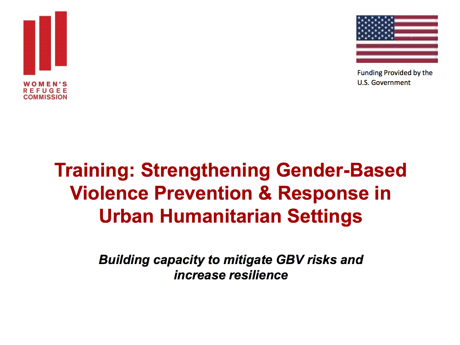 Training Strengthening Gender Based Violence Prevention And Response In