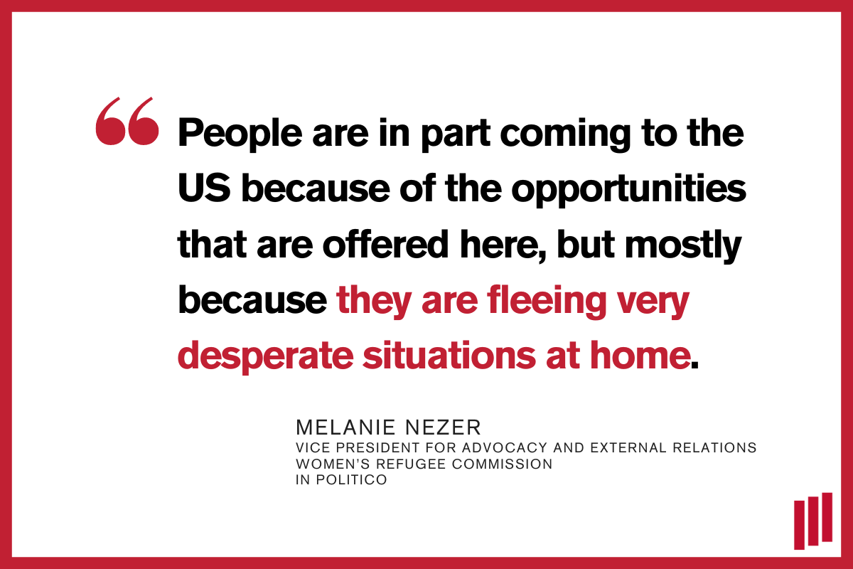 Quote from WRC's Melanie Nezer on asylum