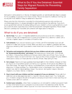 What to Do If You Are Detained: Essential Steps for Migrant Parents for Preventing Family Separation